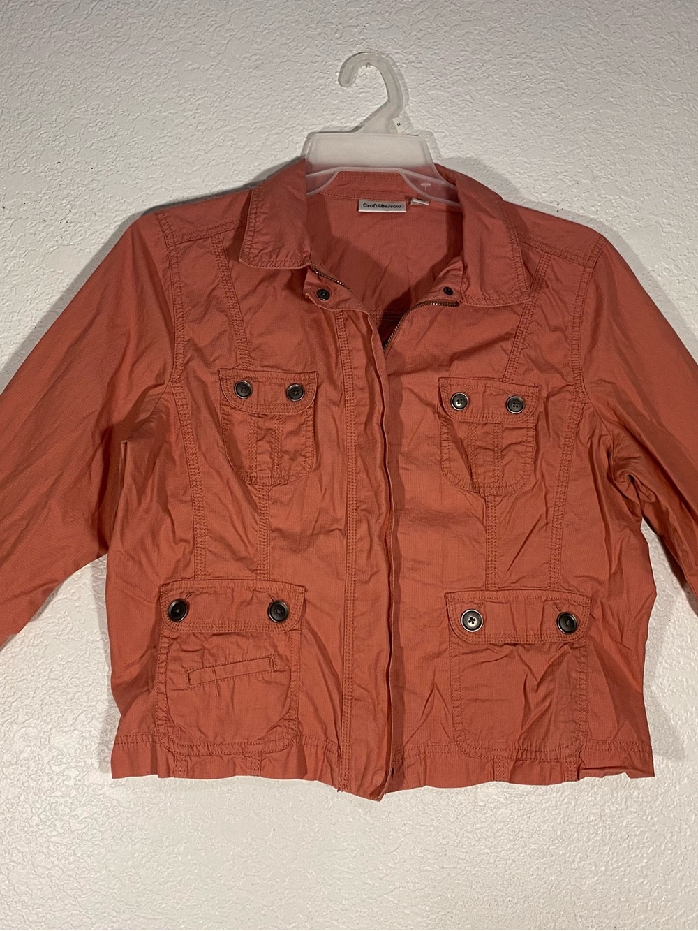 croft & barrow Women's Utility Jacket Coral Color